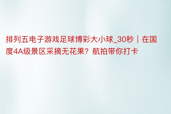 排列五电子游戏足球博彩大小球_30秒｜在国度4A级景区采摘无花果？航拍带你打卡